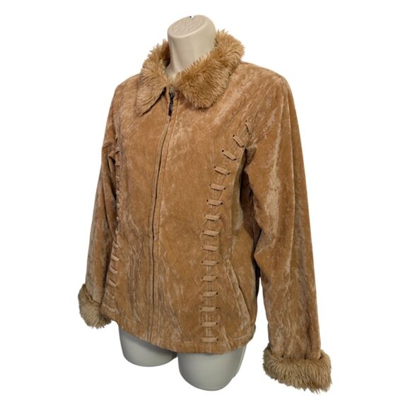 Effeci Faux Suede Shearling Camel/Tan Jacket – Size M - Picture 4 of 12